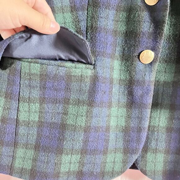 J. Crew Factory Green and Blue Plaid Blazer - Picture 4 of 7